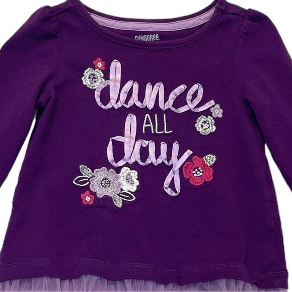 Gymboree Tutu Top Dance All Day purple long sleeve tee Size 6-12 Months - Picture 2 of 7